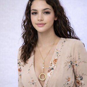 Hammered Ring Necklace with wire wrapped star cut gemstone